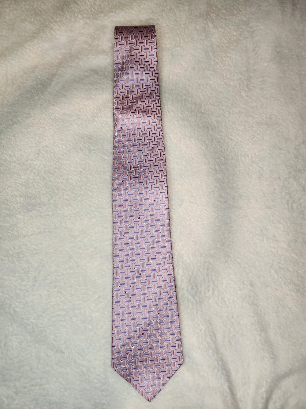 Pierre Cardin Paris Silk Rhinestone Pink Geometric Matrix Luxury Evening Formal